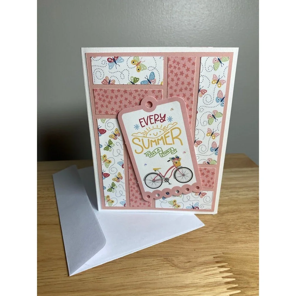 Handmade Summer Blank Greeting Card A2 & Envelope